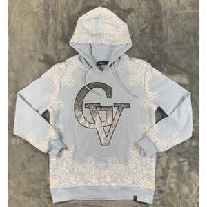 Avenue George V Paris Hoodie Light Blue Sweatshirt Rhinestone Men's Size Large